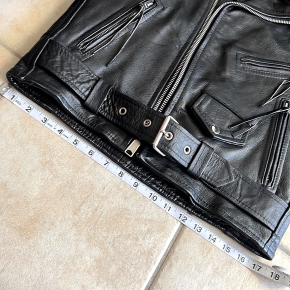 Leather Men Brand Vintage Real Leather Motorcycle Moto Biker Jacket size 36 - Picture 14 of 15